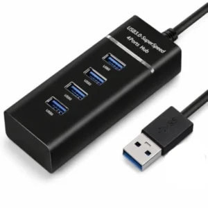 4 Port USB Hub | Fast 3.0 Splitter Black UK