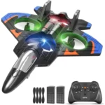 4DRC V32 Foam Remote Control Airplane – RC Fighter Jet with LED Lights, 360° Flip & Stunt Roll – Best Selling Product in UK
