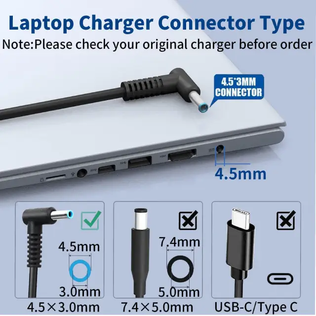 65W Laptop Adapter | Fast Power Cable UK - Image 2