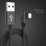 Angled Lightning Cable | 1M Black iPhone Wire UK