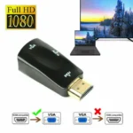 HDMI to VGA adapter with 3.5mm Audio – 1080p Full HD | For PC, Laptop, Xbox, Projector, Monitor | Best Product UK