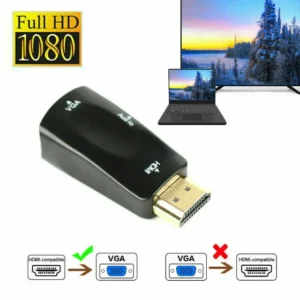 HDMI to VGA adapter with 3.5mm Audio – 1080p Full HD | For PC, Laptop, Xbox, Projector, Monitor | Best Product UK