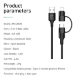 Mcdodo 2-in-1 USB-C Cable – Best Selling Product in UK - Image 3