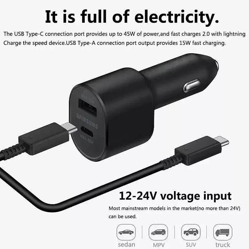 Samsung 60W Dual USB-C Car Charger – Best Selling Product in UK - Image 4