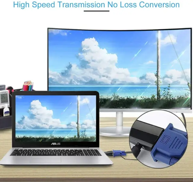 HDMI to VGA adapter with 3.5mm Audio – 1080p Full HD | For PC, Laptop, Xbox, Projector, Monitor | Best Product UK - Image 4
