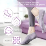 Anti-Slip Yoga Socks | Light Blue Pilates Grips UK - Image 3