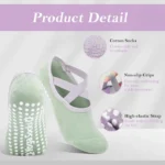 Anti-Slip Yoga Socks | Light Blue Pilates Grips UK - Image 2