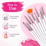 15-Piece Nail Art Brush Set – Dotting, Painting & Design Tools for UV Gel & Acrylic Nails – Best Selling Product in UK - Image 5