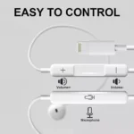 Wired Half in-Ear 3.5mm Headphones with Microphone, High Bass Stereo & Volume Control - Image 3