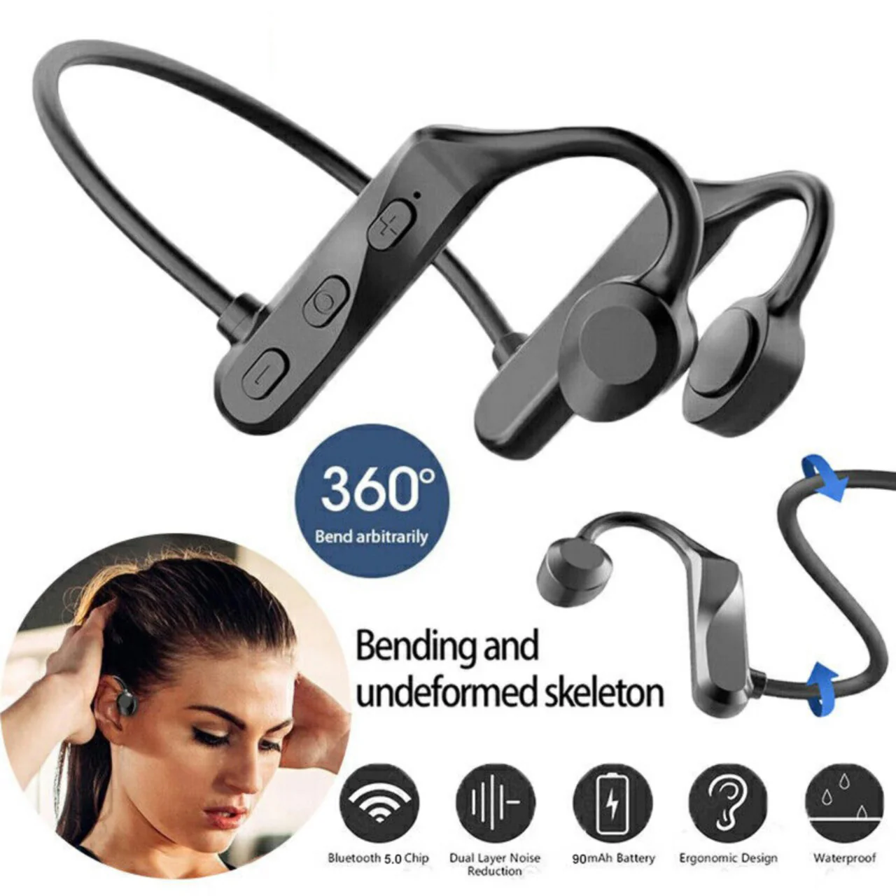 Black K69 Bone Conduction | Best Wireless Earphones in uk - Image 4