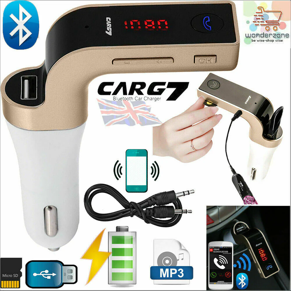 Bluetooth FM Transmitter for Car Accessories + USB Charger, Hands-Free - Image 3