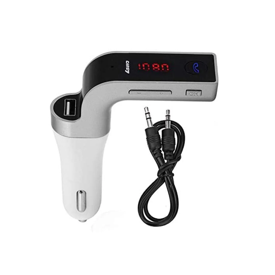 Bluetooth FM Transmitter for Car Accessories + USB Charger, Hands-Free