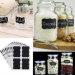 20 Premium Chalkboard Stickers for Jars – Reusable Kitchen Labels