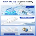 2-in-1 Audio Adapter | iPhone Lightning to 3.5mm UK - Image 3