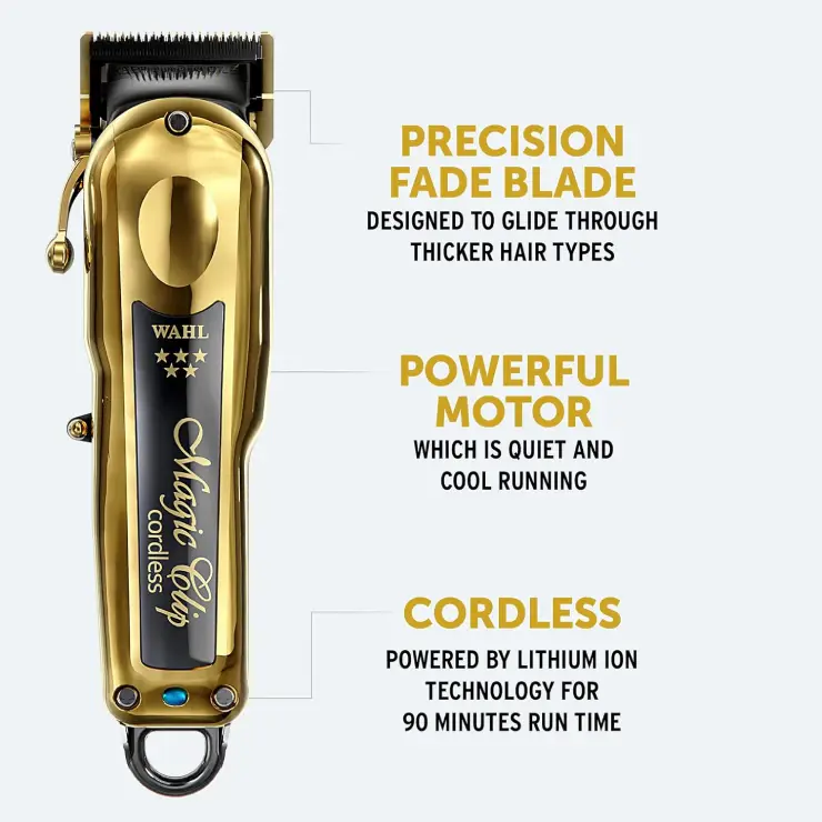 Wahl Gold Cordless Magic Clip Heavy Shading Hair Clipper – Ultimate Blending Tool for All Hair Types – Best Selling Product in UK - Image 5
