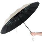 Windproof Automatic Umbrella | Strong Foldable Beige UK - Image 3