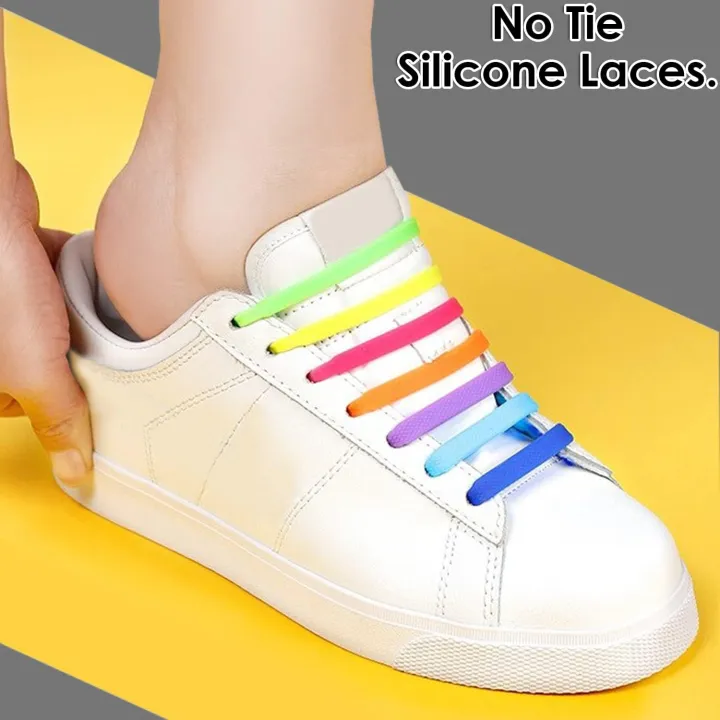Silicone Shoelaces | Elastic Lazy Shoelace Adult Buckle Tie-Free Shoes – Best Selling Product in UK - Image 2