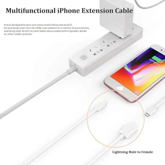 Lightning Extension Cable | 1M iPhone Male to Female UK - Image 3