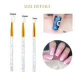 3Pcs Nail Art Brush Set – Fine Line Drawing Pens for nail art tools UK - Image 3