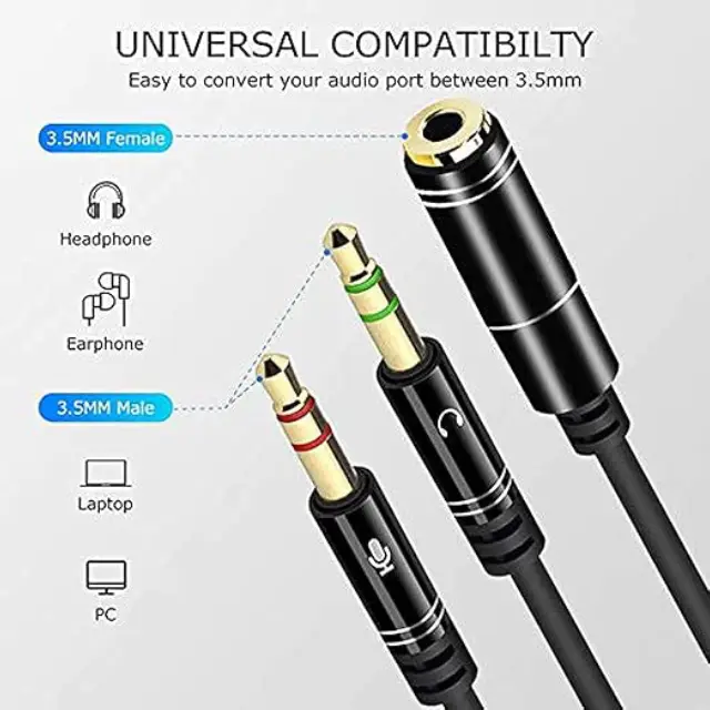 3.5mm Y Splitter | 2 Male to 1 Female Audio UK - Image 3