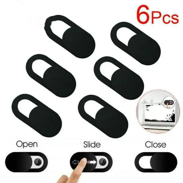 Ultra-Thin Webcam Cover Slide (6-Pack) – privacy camera blocker UK for Laptop, Mobile, iPad, MacBook