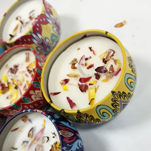Scented Mandala Candle | Lemongrass Tin Jar UK - Image 4