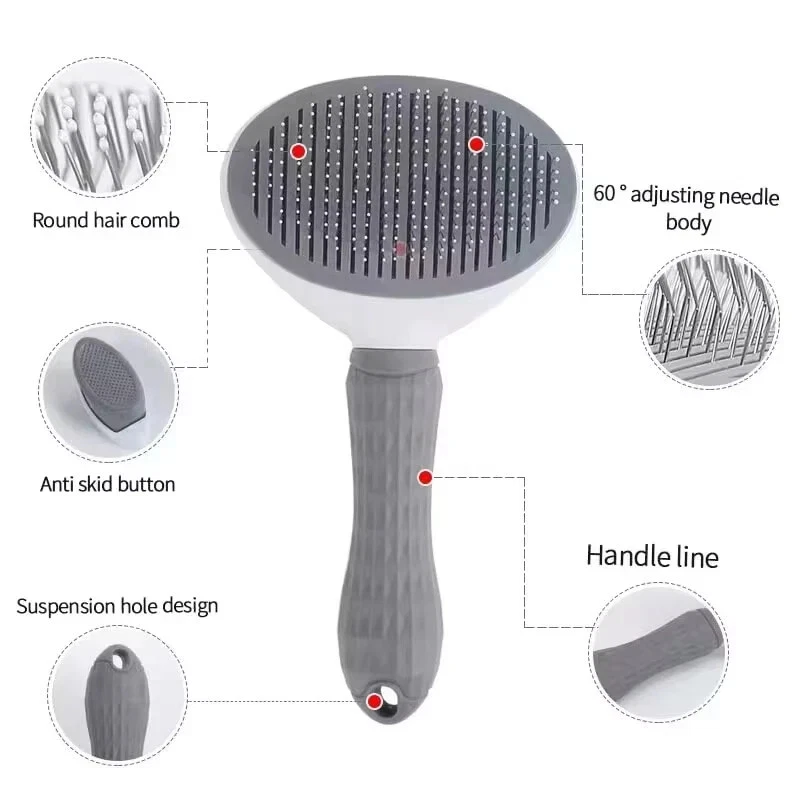 Pet Hair Remover Brush for Dogs & Cats Cleaning Slicker Comb - Image 3