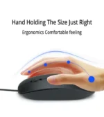Slim Wired Mouse | Black Optical USB PC Laptop UK - Image 2