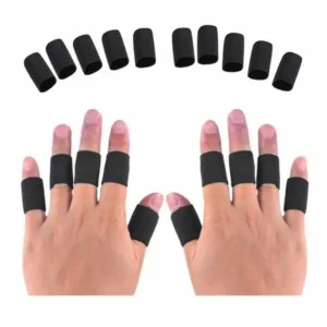 10 x Black Stretchy Finger Protector Sleeve – Support for Arthritis, Trigger Finger, Gaming & Crafting – Best Selling Product in UK