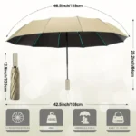 Windproof Automatic Umbrella | Strong Foldable Beige UK - Image 4