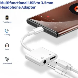 2-in-1 USB C to 3.5mm Headphone Adapter with Fast Charge – Best Selling Product in UK