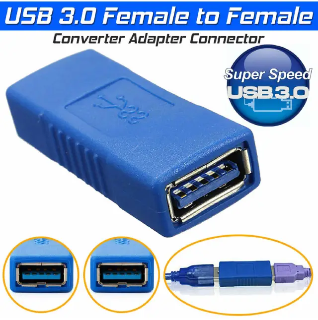 USB 3.0 A Female to Female Adapter | High-Speed Connector Coupler Joiner – Best Selling Product in UK - Image 2