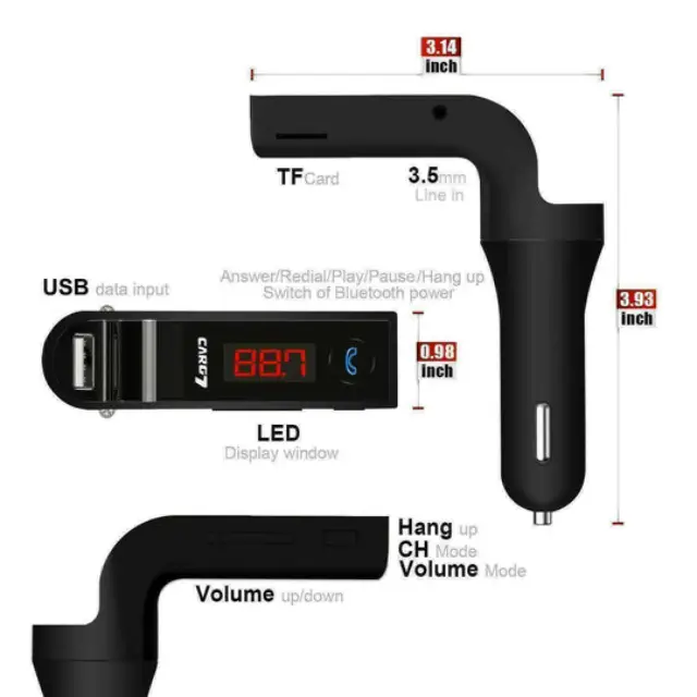 Bluetooth Car FM Transmitter – Wireless MP3 Radio Adapter & hands free car kit UK - Image 5
