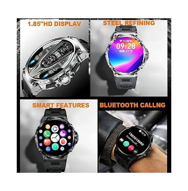 V69 Smart Watch for Men – 1.85" HD Touch Display Fitness Tracker with Bluetooth Calling – Best Selling Product in UK - Image 4