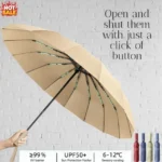 Windproof Automatic Umbrella | Strong Foldable Beige UK